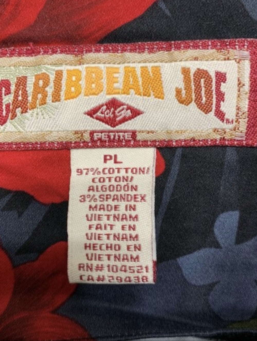 Caribbean Joe Women's Hawaiian Print Dress Size Petite Large